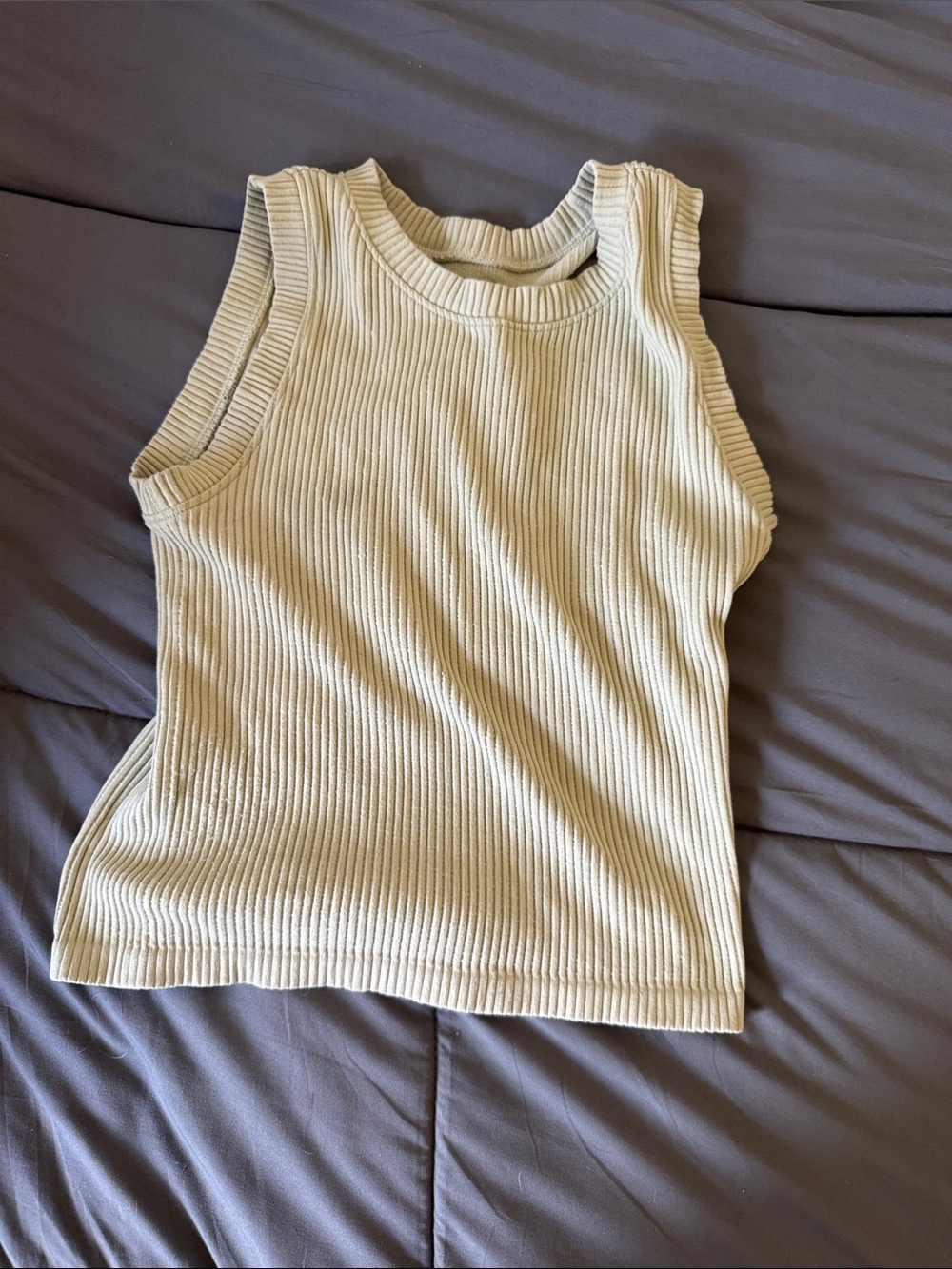 Women’s Ribbed Tank Top in Light Green - Sleeveless Knit